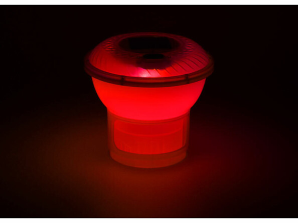 Thermomètre de piscine solaire avec doseur de chlore et LED RVB