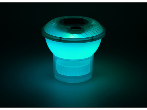 Thermomètre de piscine solaire avec doseur de chlore et LED RVB