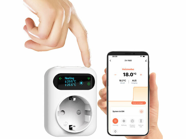 Thermostat secteur connecté pour chauffage et climatiseur