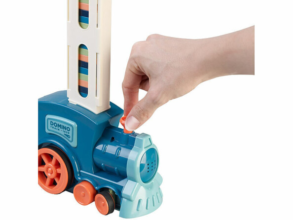 Train domino avec 80 dominos colorés