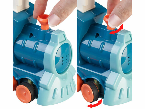 Train domino avec 80 dominos colorés