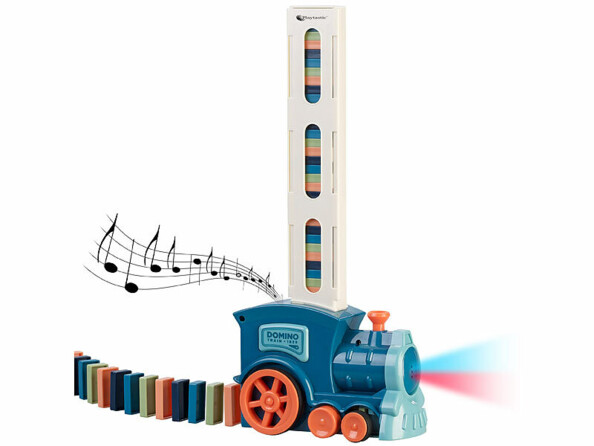 Train domino avec 80 dominos colorés