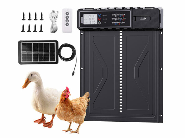 Trappe programmable pour poulailler solaire et télécommandée