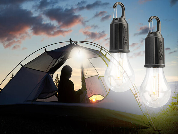 2 ampoules LED de camping avec batterie