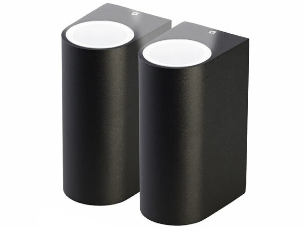 2 appliques murales pour deux ampoules LED avec douille GU10 de la marque Lunartec