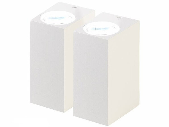 2 appliques murales pour deux ampoules LED avec douille GU10 de la marque Lunartec