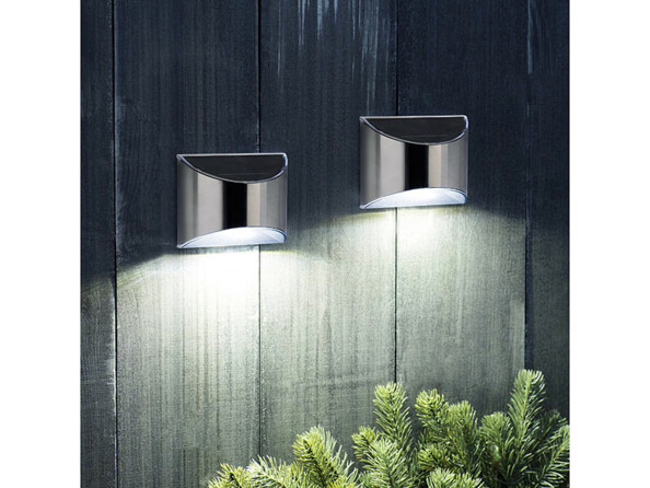 4 appliques murales solaires à LED en acier inoxydable WL-135.solar