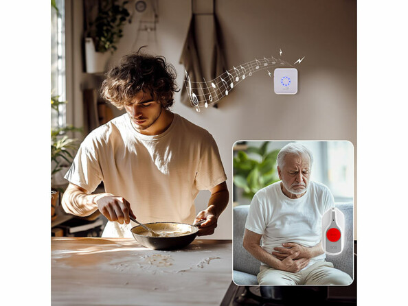 2 boutons SOS pour séniors avec récepteur secteur SNS-110 modèle