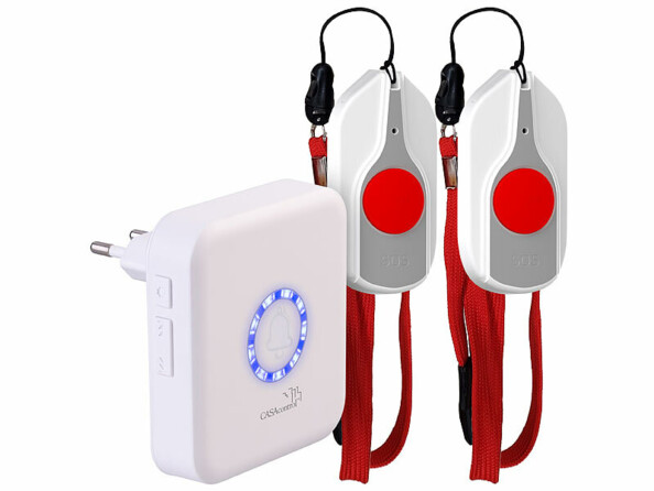 2 boutons SOS pour séniors avec récepteur secteur SNS-110