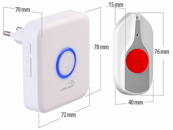 2 boutons SOS pour séniors avec récepteur secteur SNS-110