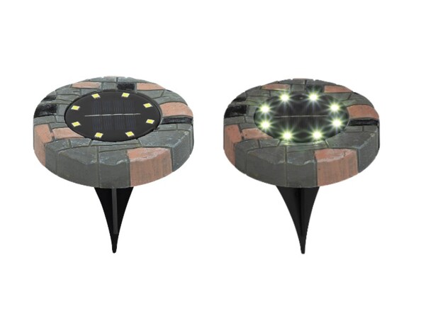 Deux lampes de sol avec LED solaires.