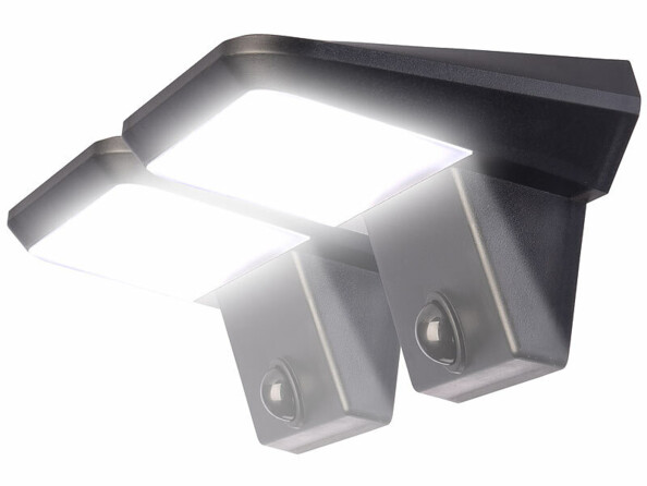 Pack de 2 projecteurs LED solaires avec détecteur de mouvement 200 lm de la marqueLuminea