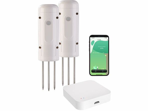 Pack avec 2 capteurs ZigBee, passerelle wifi, câble USB et modes d'emploi en français