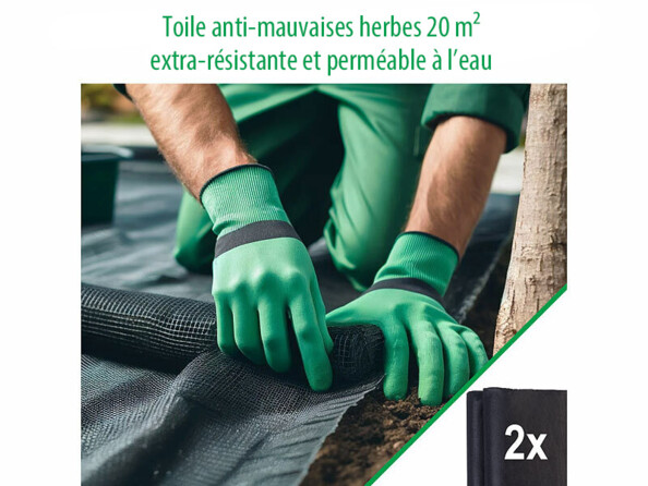 2 toiles géotextile 10 m² perméables