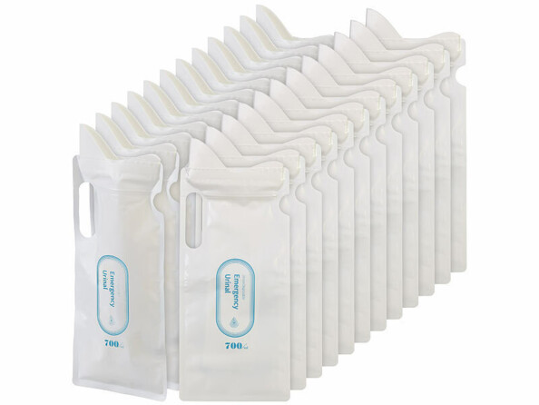 24 poches à urine nomades capacité de 700 ml vues de face