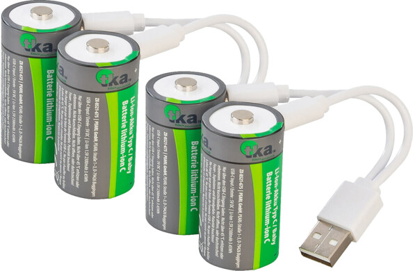 4 accus type C 2300 mAh avec chargement USB