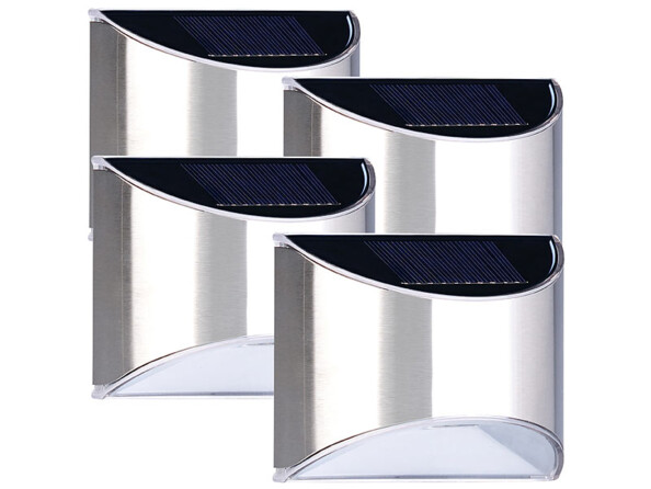 4 appliques murales solaires à LED en acier inoxydable WL-135.solar