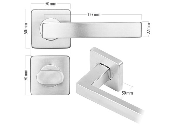 4 garnitures de porte en acier inoxyable: 8 poignées