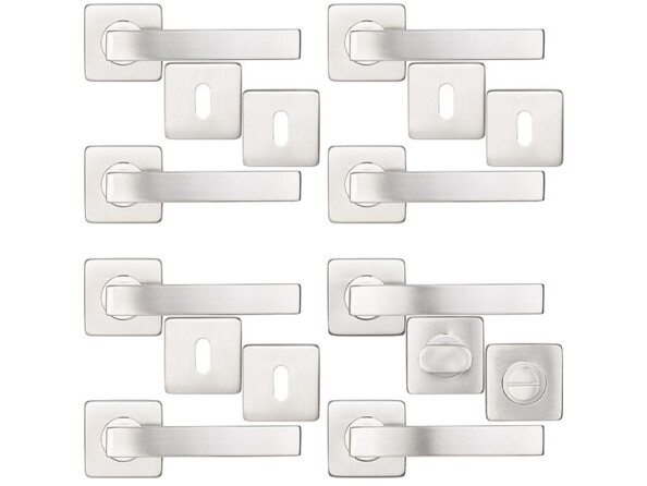 4 garnitures de porte en acier inoxyable: 8 poignées