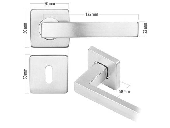 4 garnitures de porte en acier inoxyable: 8 poignées