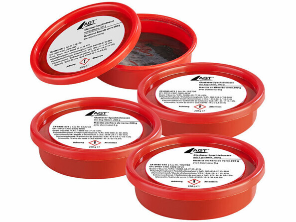 4 mastics en fibre de verre 200 g avec durcisseur 8 g de la marque AGT