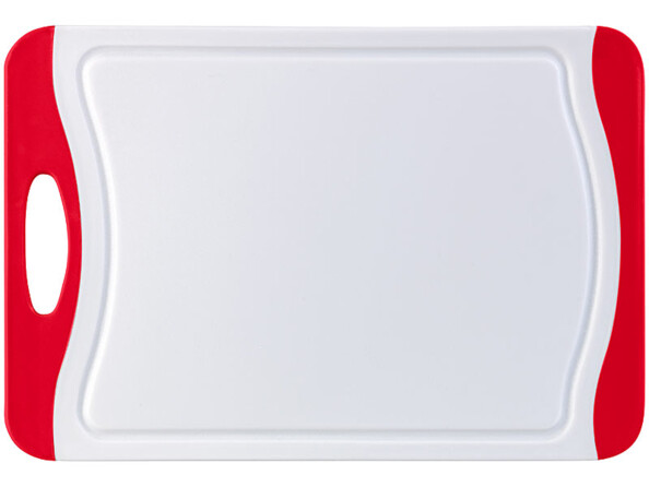 Planche à decouper avec les poignées rouge