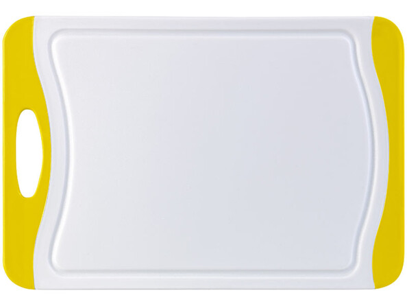 Planche à decouper avec les poignées jaunes