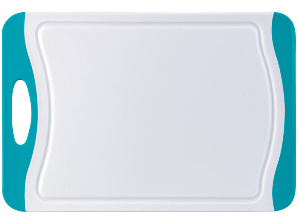 Planche à decouper avec les poignées bleues