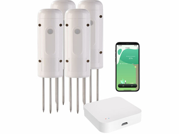 Pack avec 4 capteurs ZigBee, passerelle wifi, câble USB et modes d'emploi en français