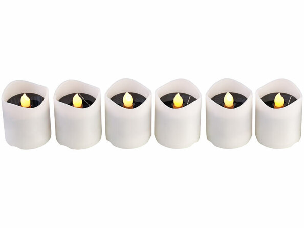 6 bougies LED solaires avec effet flamme