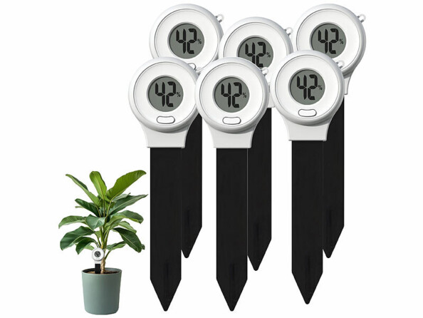 Pack de 6 capteurs d'humidité numériques pour pots de fleurs de la marque Royal Gardineer