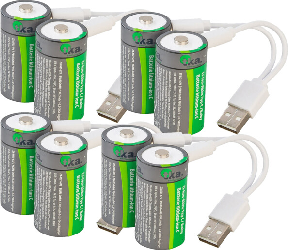 8 accus type C 2300 mAh avec chargement USB