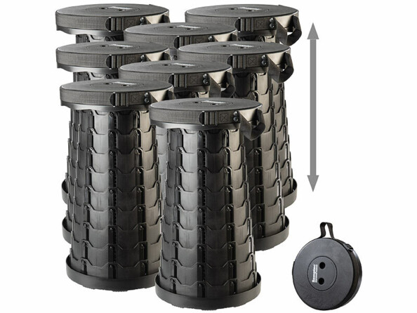 Pack de 8 tabourets de voyage pliables avec sangle de la marque Semptec Urban Survival Technology