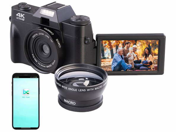 Appareil photo connecté 4K UHD avec écran rotatif