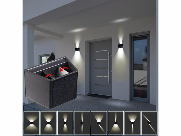 Applique murale LED solaire double faisceau up & down