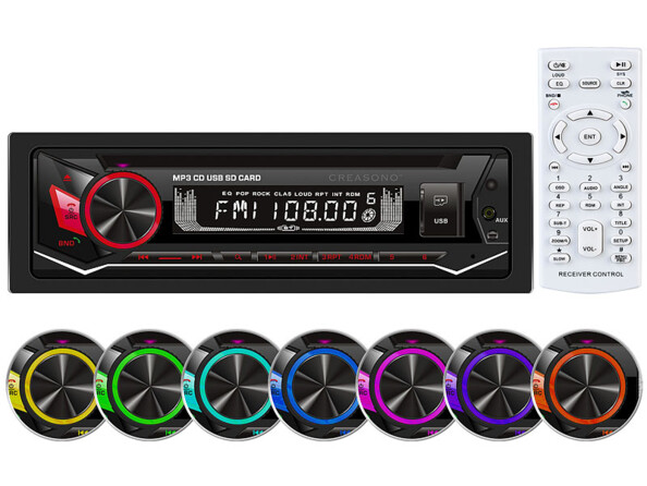 Autoradio CD 1-DIN CAS-3700.bt CreaSono. Puissance audio : 4 x 45 W