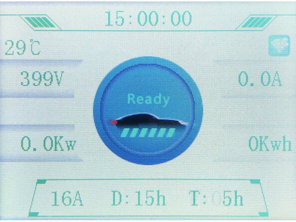 Borne de recharge VE avec un écran LCD couleur pour surveiller toutes les données