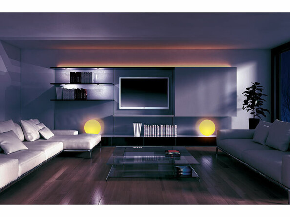 Boule lumineuse connectée sans fil pour extérieur RVBB 576 lm