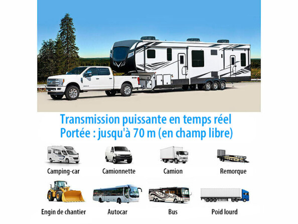 Caméra de recul et de surveillance solaire sans fil PA-610