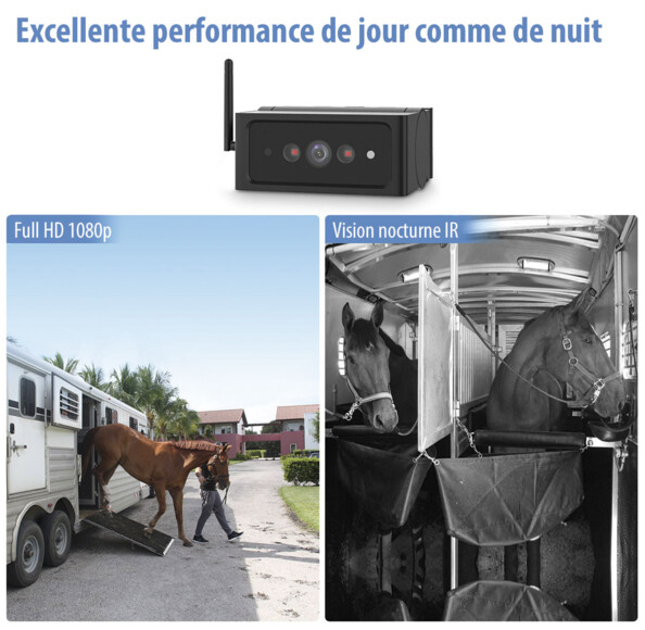 Caméra de recul et de surveillance solaire sans fil PA-610