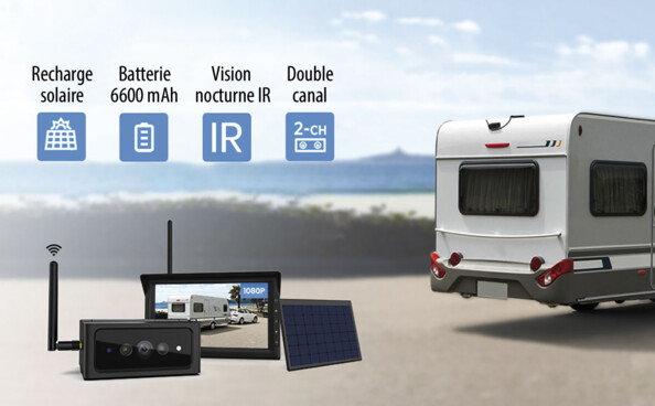 Caméra de recul et de surveillance solaire sans fil PA-610