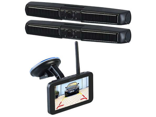 Caméra de recul PA-600 avec caméra avant moniteur avec support à ventouse