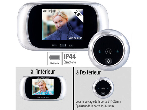 judas numérique à vision nocturne avec écran couleur