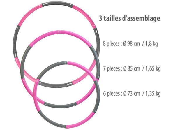 2 cerceaux fitness 1,8 kg avec gaine en mousse - Ø 98 cm