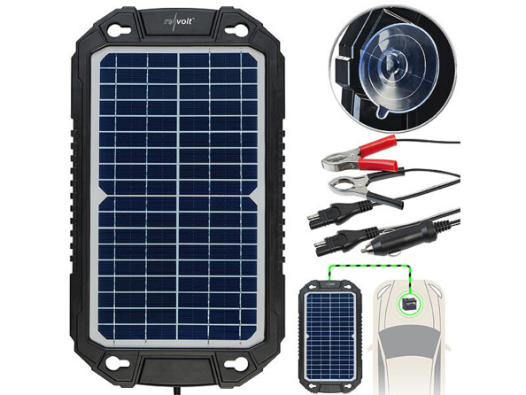 chargeur 12V solaire pour batterie de voiture - 10W