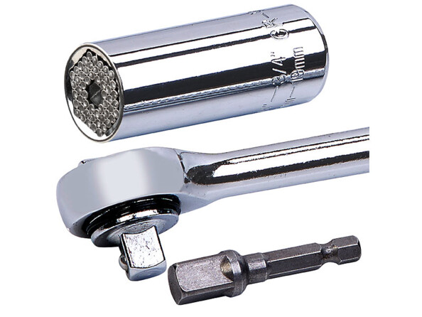 Clé à cliquet avec douille universelle