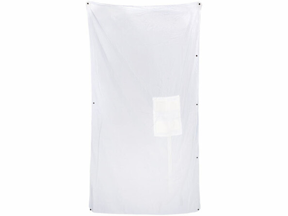 Intérieur blanc de la couverture avec poche pour élément chauffant amovible visible sous forme de petit rectangle