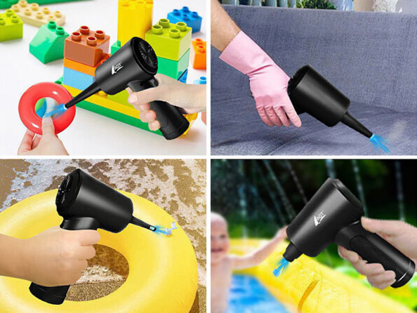 Différentes vue du type d'utilasation avec le sépoussiéreur sans fil à air comprimé