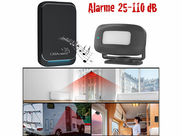 Sonnette sans fil PIR avec alarme sonore