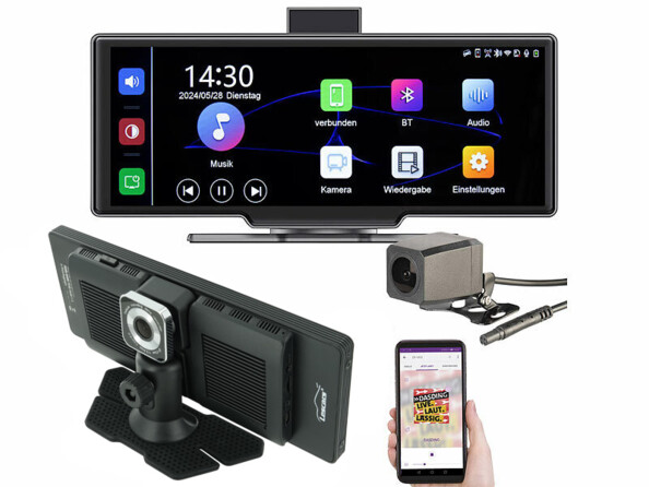 Caméra embarquée 2K Carplay bluetooth 5.0 CAS-505.acp écran tactile 10"